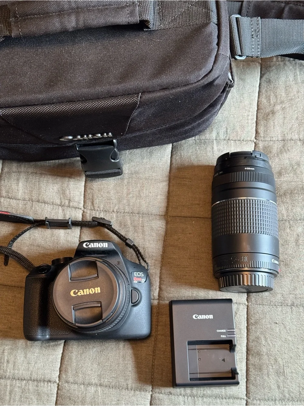 Canon EOS Rebel T7 DSLR Premium Camera Kit in Black